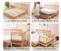 Preview: Kinderbett - Beistellbett - Babybett 120x60cm mit Matratze, Gurt und Rädern grau